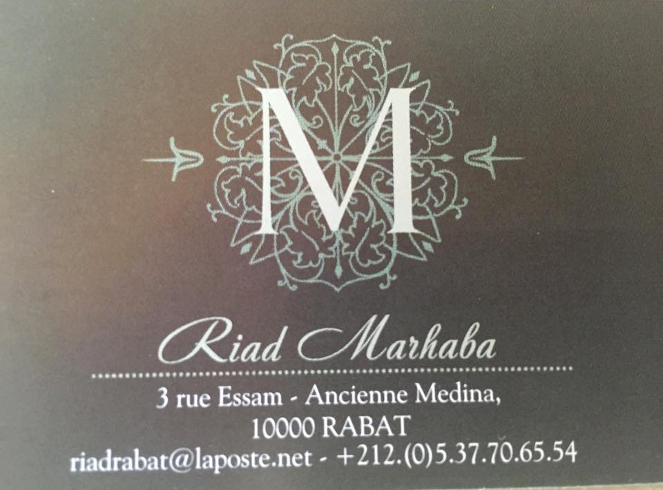 Carte de visite 2016 Riad Marhaba